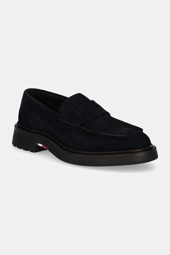 Tommy Hilfiger mokasyny zamszowe HILFIGER COMFORT LWT SDE LOAFER skóra zamszowa granatowy FM0FM05263