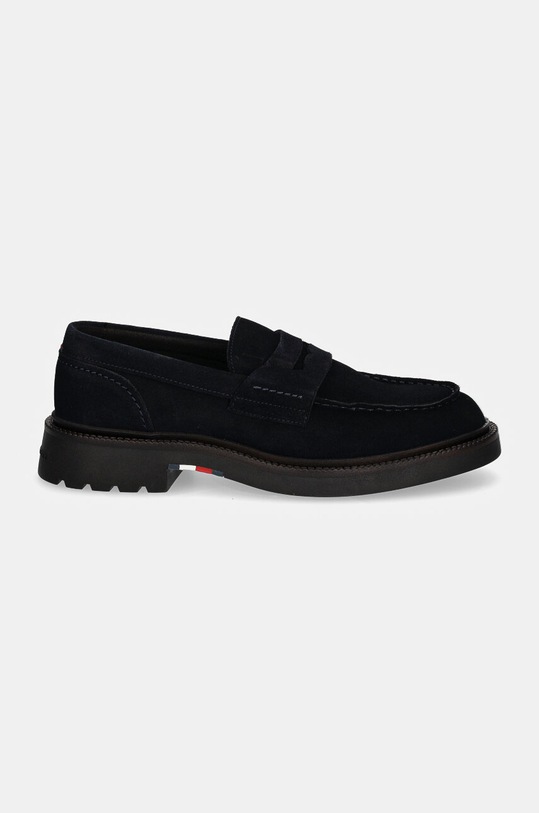 Mokasinke od brušene kože Tommy Hilfiger HILFIGER COMFORT LWT SDE LOAFER FM0FM05263 mornarsko plava AW24
