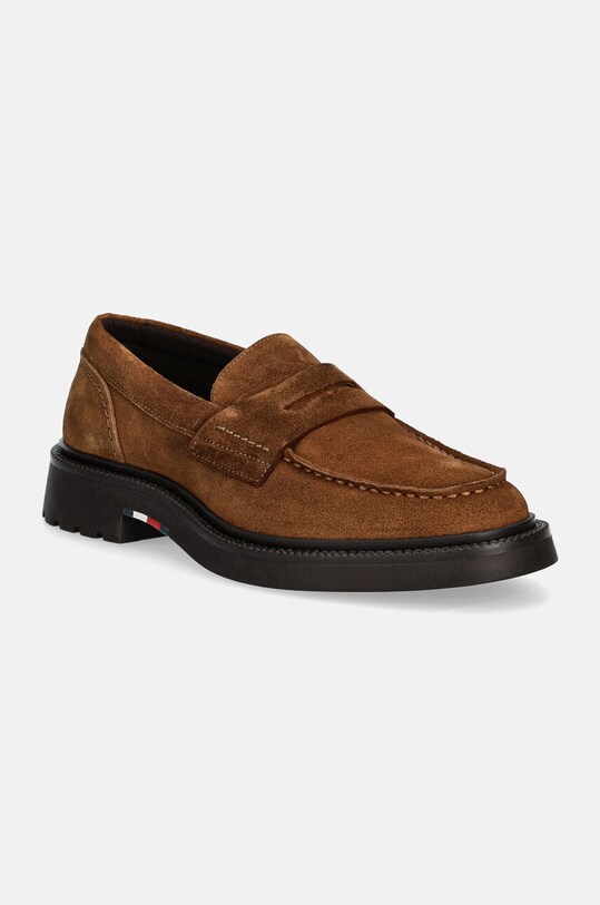 Semišové mokasíny Tommy Hilfiger HILFIGER COMFORT LWT SDE LOAFER casual hnedá FM0FM05263