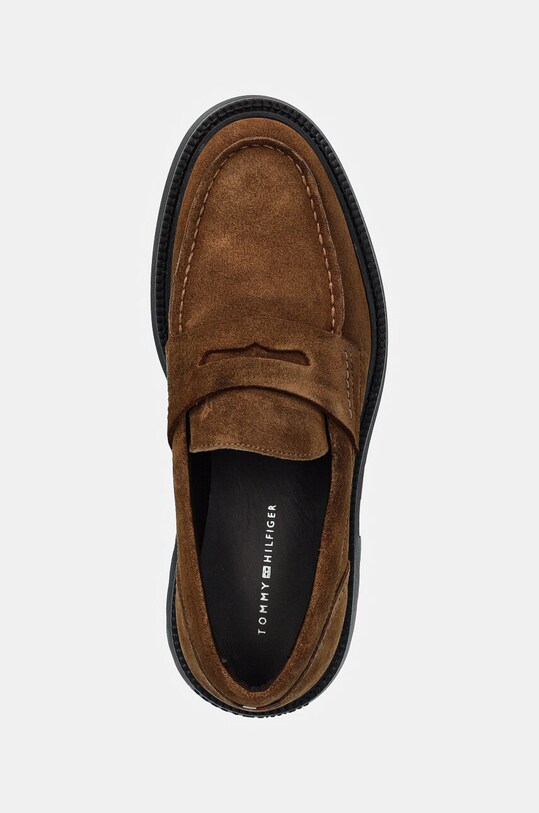 Mokasinke od brušene kože Tommy Hilfiger HILFIGER COMFORT LWT SDE LOAFER smeđa FM0FM05263