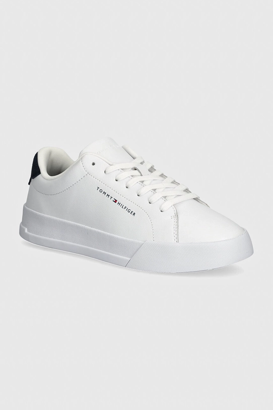 Kožené sneakers boty Tommy Hilfiger TH COURT LEATHER GRAIN ESS nízký bílá FM0FM05297