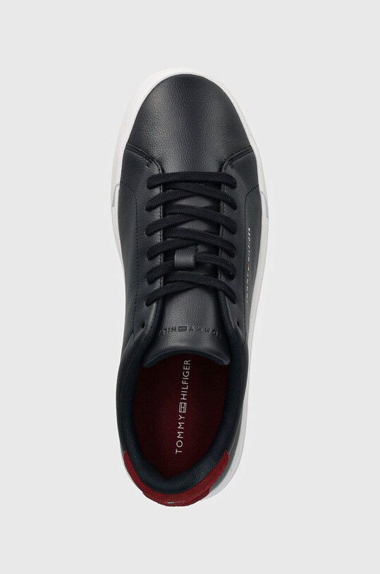 Usnjene superge Tommy Hilfiger TH COURT LEATHER GRAIN ESS mornarsko modra FM0FM05297