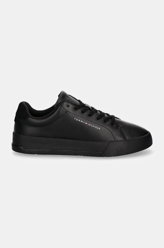 Tommy Hilfiger sneakersy skórzane TH COURT LEATHER GRAIN ESS FM0FM05297 czarny AW24