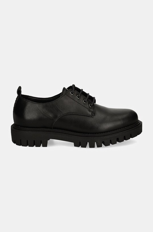 Tommy Hilfiger półbuty skórzane CASUAL HILFIGER CHUNKY LTH SHOE FM0FM05301 czarny AW24