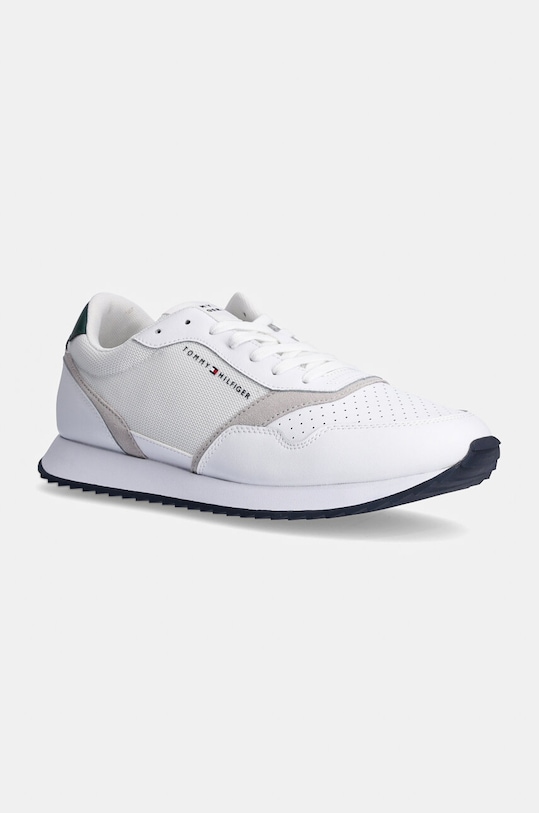Sneakers boty Tommy Hilfiger RUNNER EVO SEASONAL MIX semišová kůže bílá FM0FM05305