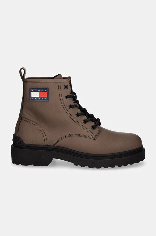 Tommy Jeans buty skórzane TJM LEATHER LACE UP BOOT EM0EM01447 brązowy NC24