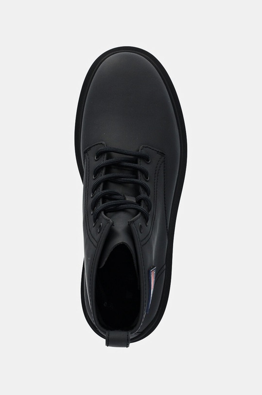 Шкіряні черевики Tommy Jeans TJM LEATHER LACE UP BOOT чорний EM0EM01447