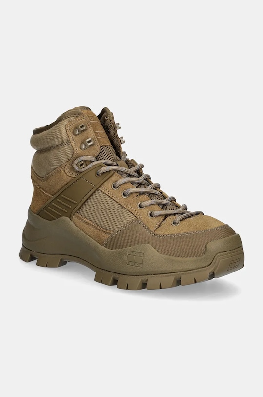 Високі черевики Tommy Jeans TJM URBAN HIBRYD BOOT без утеплення зелений EM0EM01489