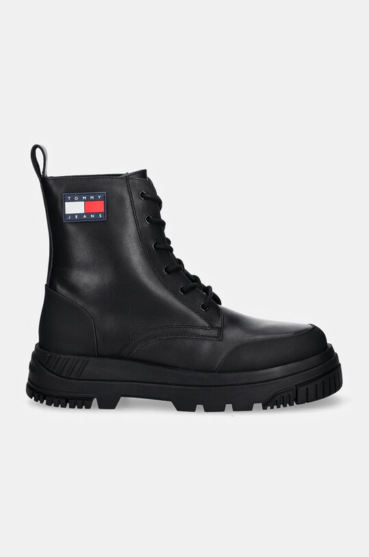 Tommy Jeans bocanci de piele TJM LACE UP LEATHER BOOT EM0EM01511 negru NC24
