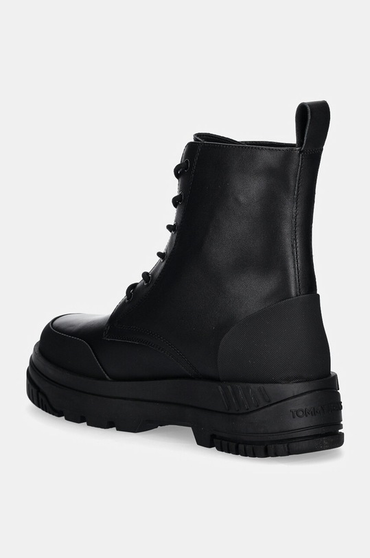 Boty Kožené trapery Tommy Jeans TJM LACE UP LEATHER BOOT EM0EM01511 černá