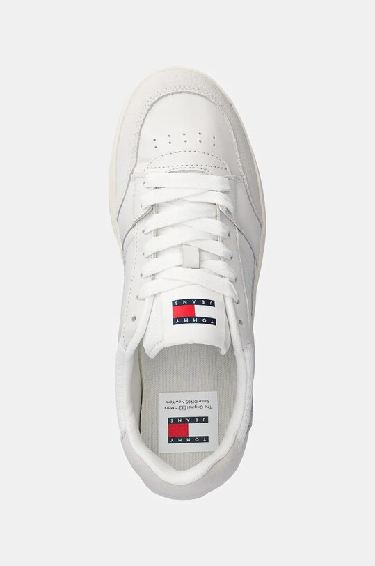 Tommy Jeans sneakers din piele THE GREENWICH MIX MEDIA alb EM0EM01444
