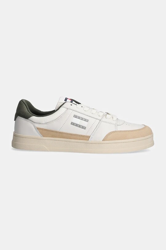 Tommy Jeans sneakers din piele THE GREENWICH MIX MEDIA EM0EM01444 bej NC24