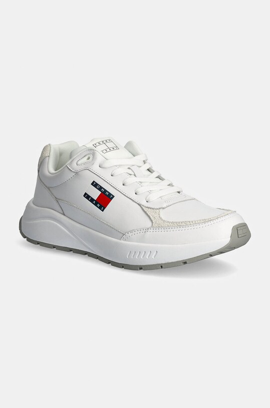 Kožené sneakers boty Tommy Jeans TJM RUNNER FULL LEATHER ESS nízký bílá EM0EM01445