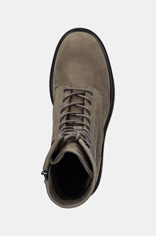 Semišové topánky Calvin Klein LACE UP BOOT W/ ZIP SUEDE béžová HM0HM01576