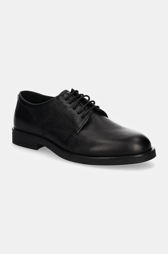 Kožené poltopánky Calvin Klein DERBY LTH elegantné čierna HM0HM01567