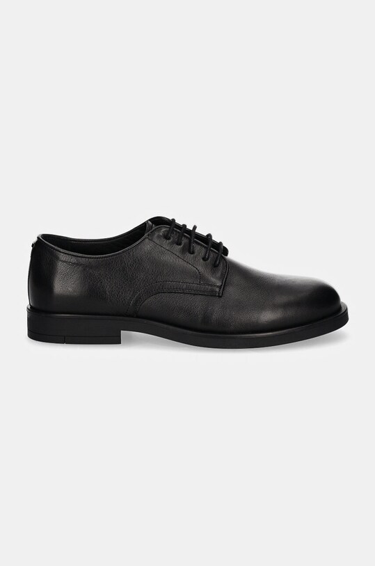 Kožené poltopánky Calvin Klein DERBY LTH HM0HM01567 čierna AW24