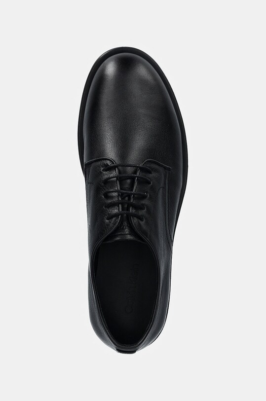 Kožené poltopánky Calvin Klein DERBY LTH čierna HM0HM01567