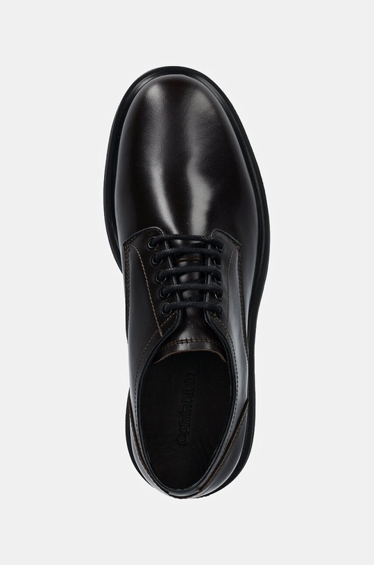 Calvin Klein półbuty skórzane DERBY LTH brązowy HM0HM01574