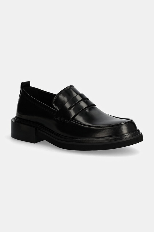 Kožené poltopánky Calvin Klein MOCCASIN casual čierna HM0HM01682