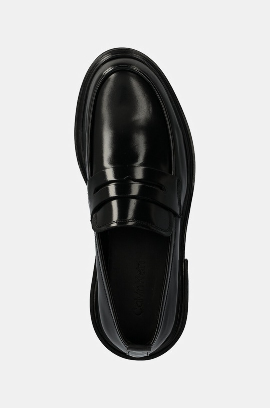 Kožené poltopánky Calvin Klein MOCCASIN čierna HM0HM01682