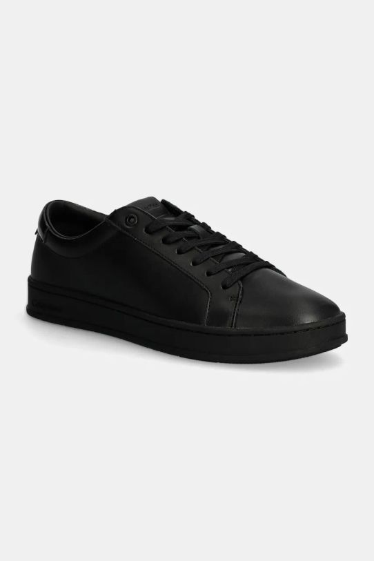 Calvin Klein sneakersy skórzane LOW TOP LACE UP niska czarny HM0HM01546