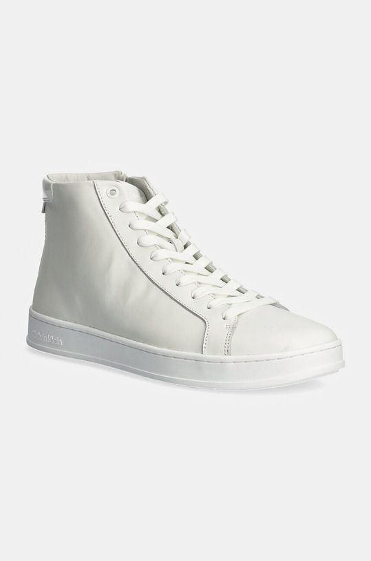Кожени маратонки Calvin Klein HIGH TOP LACE UP висока бял HM0HM01547