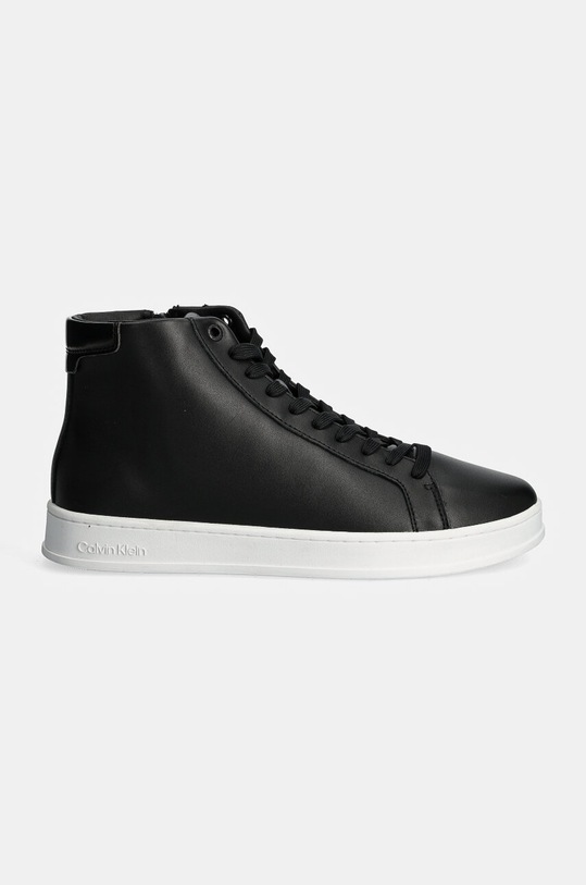 Kožené tenisky Calvin Klein HIGH TOP LACE UP HM0HM01547 čierna AW24