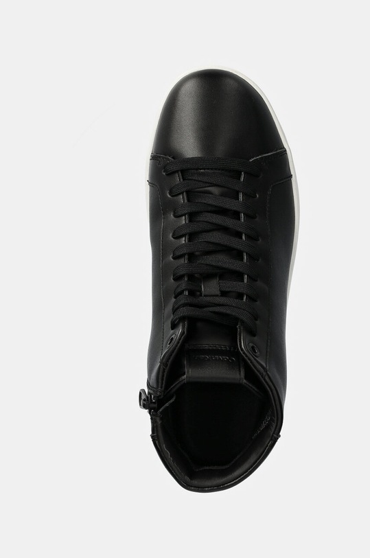 Kožené tenisky Calvin Klein HIGH TOP LACE UP čierna HM0HM01547