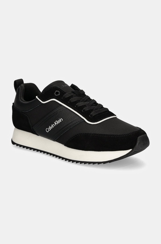 Αθλητικά Calvin Klein LOW TOP LACE UP MIX δέρμα σαμουά μαύρο HM0HM01554