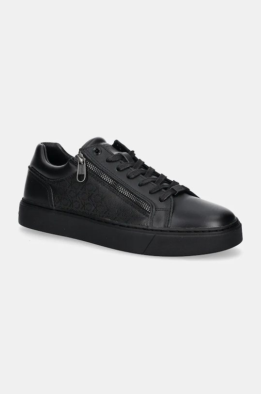 Calvin Klein sneakersy LOW TOP LACE UP W/ ZIP MONO imitacja skóry licowej czarny HM0HM01555