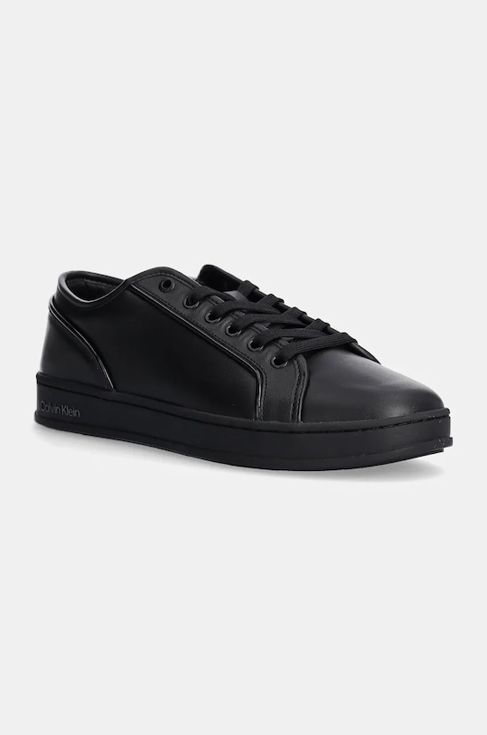 Calvin Klein sneakers din piele LOW TOP LACE UP PIPING mic de statură negru HM0HM01588