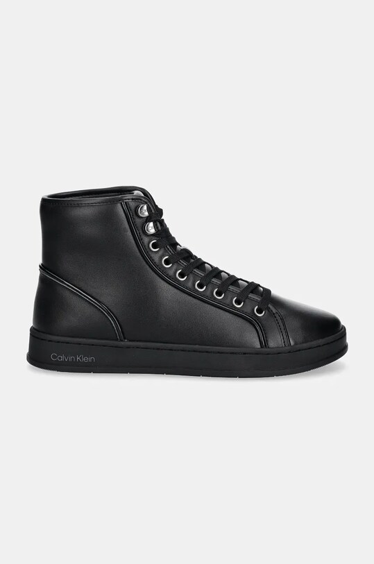 Шкіряні кросівки Calvin Klein HIGH TOP LACE UP PIPING HM0HM01589 чорний NC24