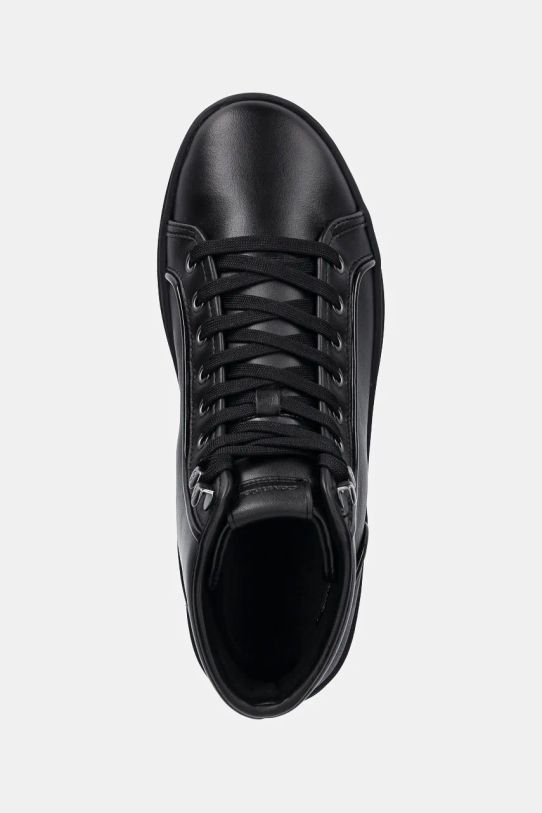 Шкіряні кросівки Calvin Klein HIGH TOP LACE UP PIPING чорний HM0HM01589