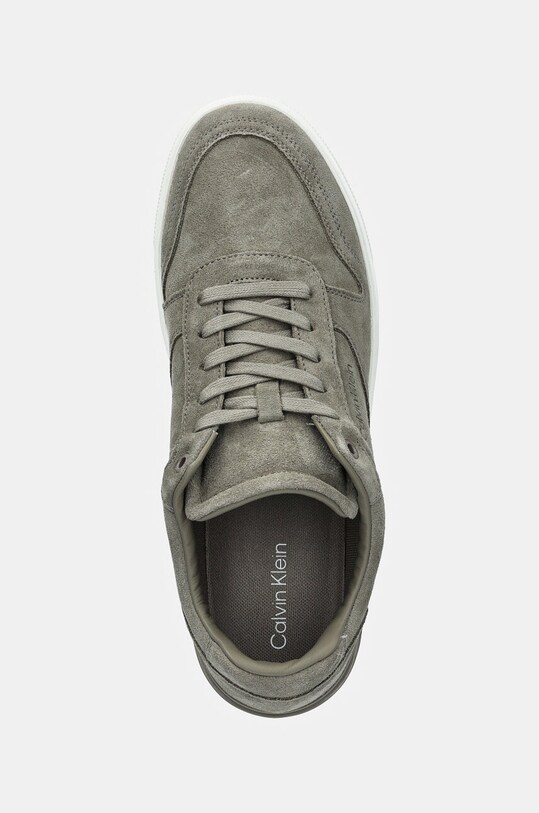 Замшеві кросівки Calvin Klein LOW TOP LACE UP BSKT SUE зелений HM0HM01591
