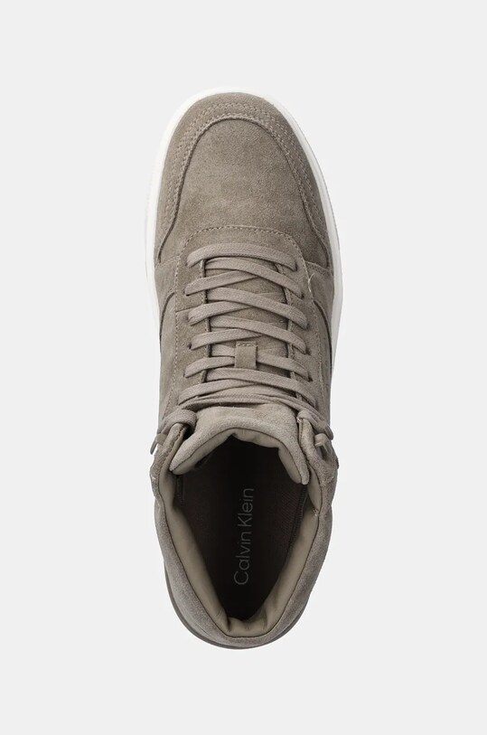 Calvin Klein velúr sportcipő HIGH TOP LACE UP BSKT SUE szürke HM0HM01592