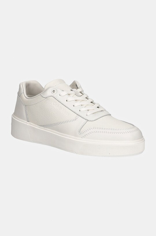 Кожаные кроссовки Calvin Klein LOW TOP LACE UP BSKT LTH Planet friendly белый HM0HM01624