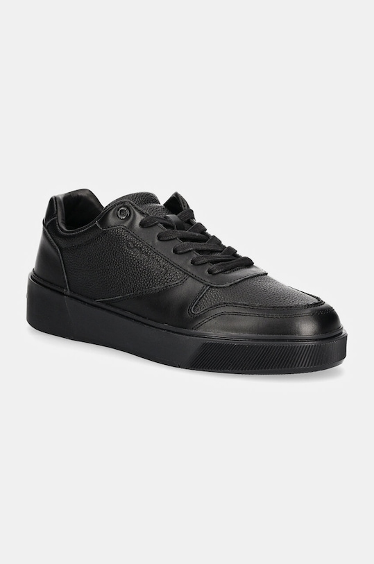 Kožené tenisky Calvin Klein LOW TOP LACE UP BSKT LTH Planet friendly čierna HM0HM01624