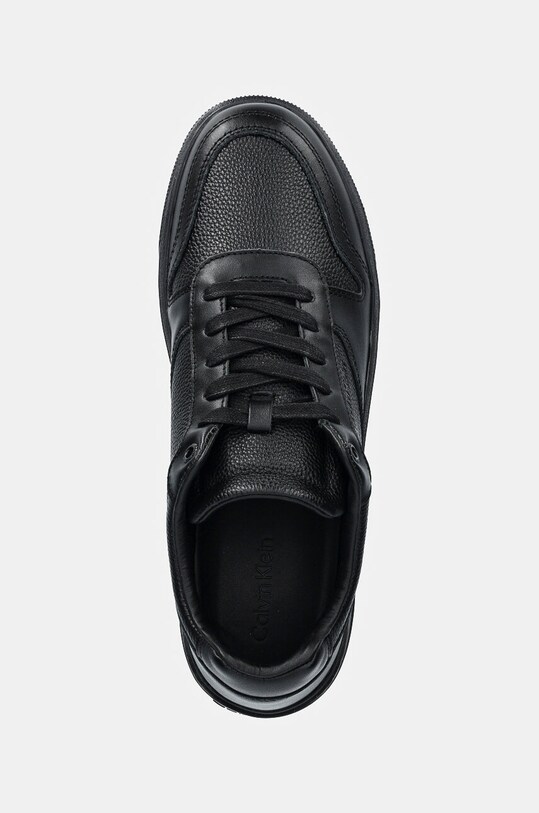 Calvin Klein sneakers din piele LOW TOP LACE UP BSKT LTH negru HM0HM01624