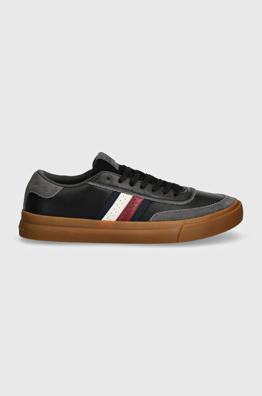 Tommy Hilfiger sneakersy skórzane TH CUPSET 1A2 LTH MIX FM0FM05118 czarny AW24