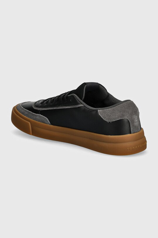 Obuwie Tommy Hilfiger sneakersy skórzane TH CUPSET 1A2 LTH MIX FM0FM05118 czarny