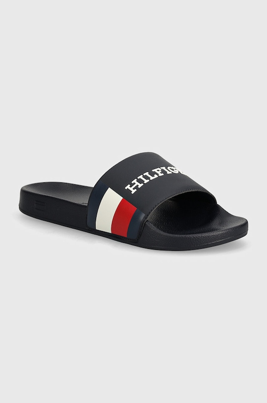 Pantofle Tommy Hilfiger HILFIGER RWB POOL SLIDE imitace kůže námořnická modř FM0FM05093