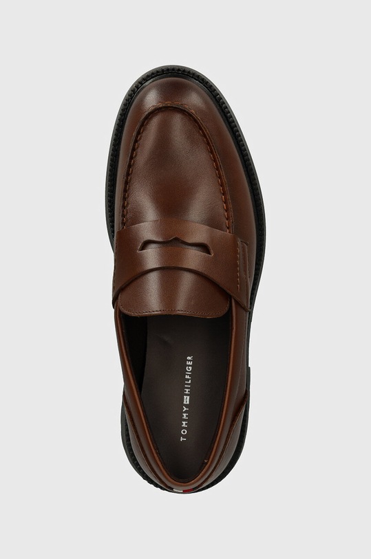 Kožne mokasinke Tommy Hilfiger LIGHT HILFIGER LEATHER LOAFER smeđa FM0FM05089