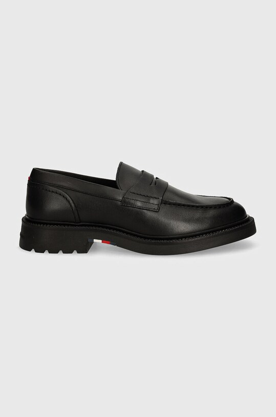 Tommy Hilfiger bőr mokaszin LIGHT HILFIGER LEATHER LOAFER FM0FM05089 fekete AW24