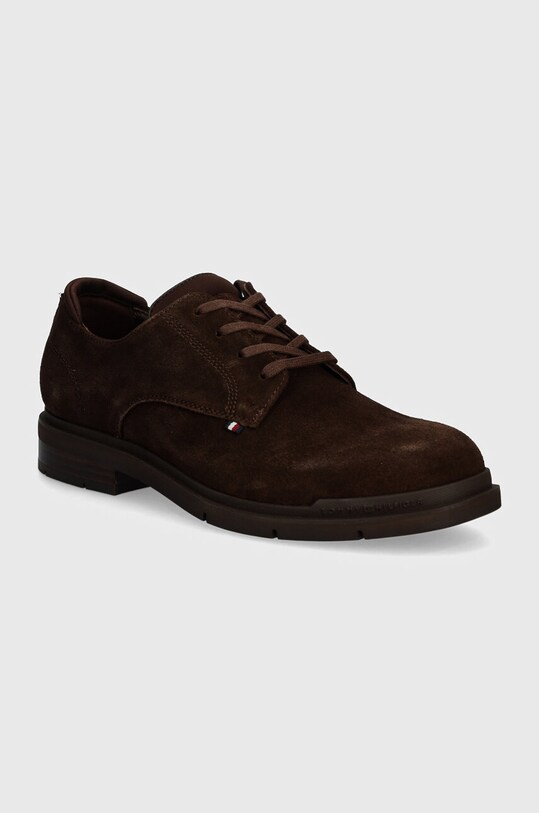 Замшеві туфлі Tommy Hilfiger FLEXIBLE HILFIGER SDE DERBY SHOE замша коричневий FM0FM05087