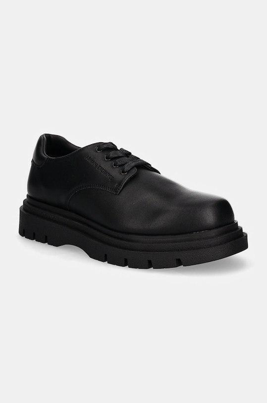 Kožené poltopánky Armani Exchange casual čierna XUC016.XV874.00002
