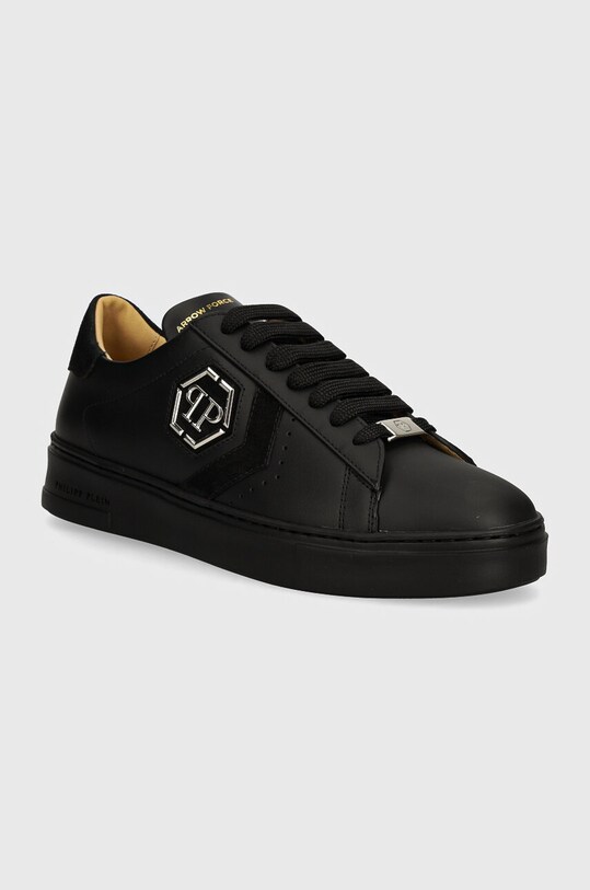 Kožené tenisky Philipp Plein Lo-Top Arrow Force nízky čierna MSC3998.PLE005N.0202
