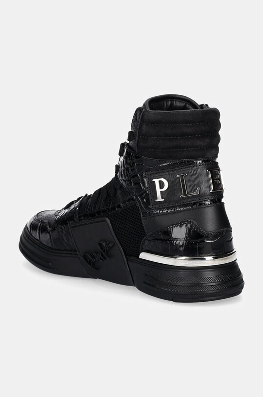 Încălțăminte Philipp Plein sneakers din piele Hi-Top Hexagon MSC4012.PLE010N.0202 negru