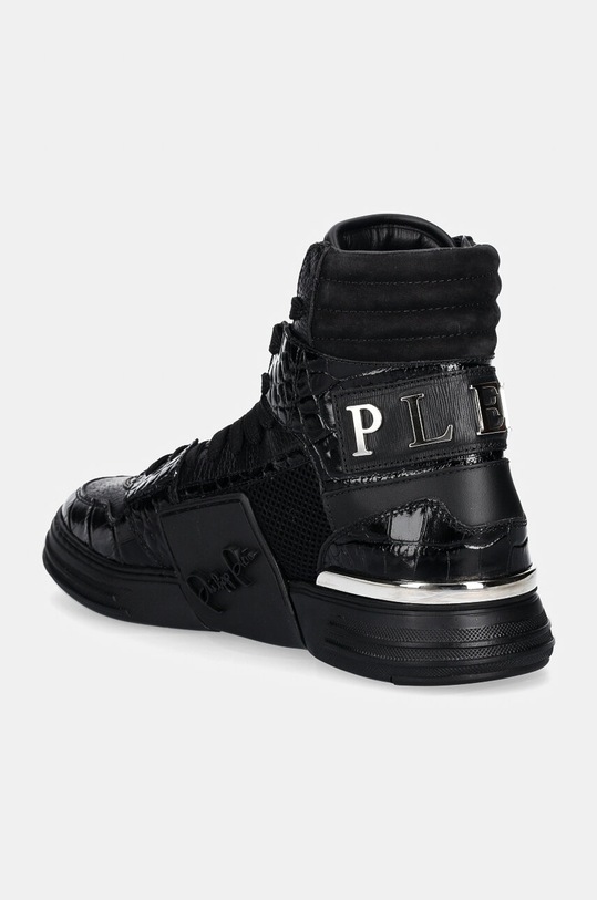 Obuwie Philipp Plein sneakersy skórzane Hi-Top Hexagon MSC4012.PLE010N.0202 czarny