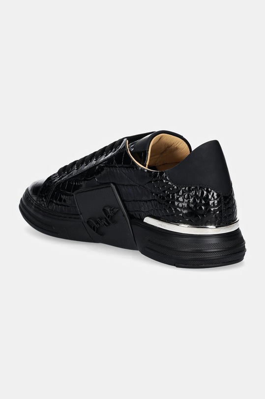 Încălțăminte Philipp Plein sneakers din piele Crocco Lo-Top Hexagon USC0653.PTE003N.0202 negru