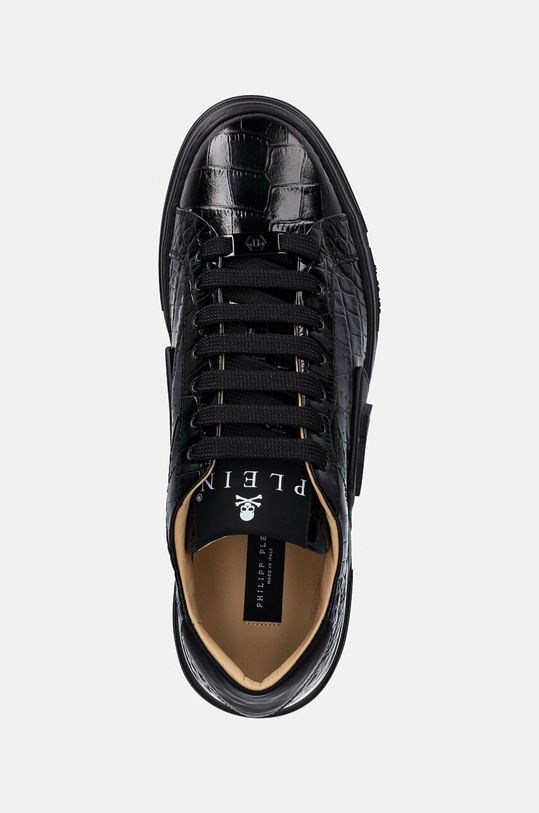 Philipp Plein sneakers din piele Crocco Lo-Top Hexagon negru USC0653.PTE003N.0202